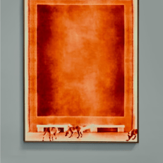 Kunstwerk auf Leinwand Wölfe in rot