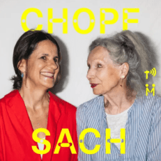 Zwei Frauen auf einem Podcastcover