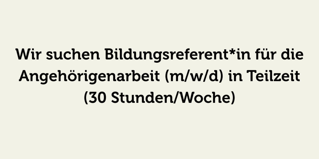 Wir suchen Bildungsreferentin auf beigem Hintergrund
