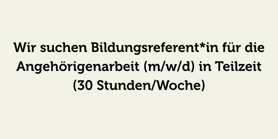 Wir suchen Bildungsreferentin auf beigem Hintergrund
