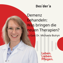 Podcastcover - eine Frau mit Brille im Artzkittel lächelt