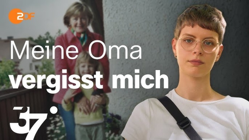 Youtube thumbnail einer jungen Frau die ihre Oma mit Demenz begleitet