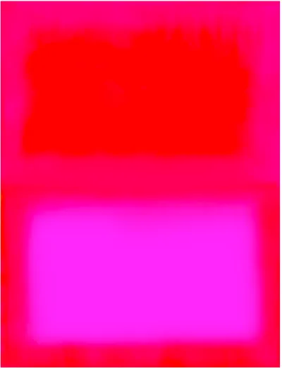 Kunstwerk aus knalligen Farben pink und rot