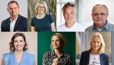 Eine Collage aus Bildern von Männern und Frauen.