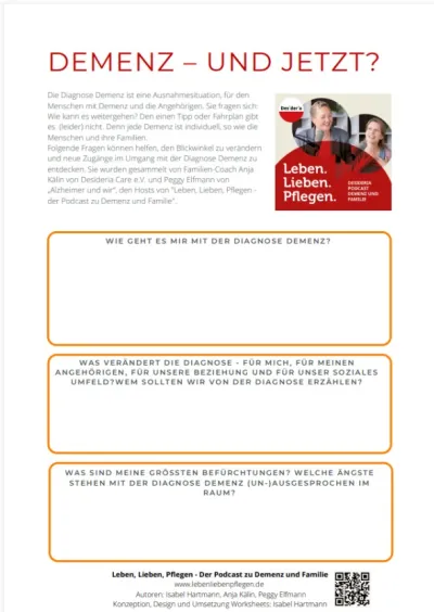 Worksheet Demenz und jetzt?