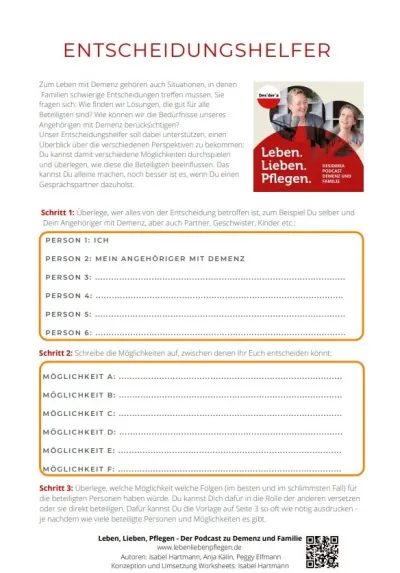 Worksheet Entschiedungshelfer