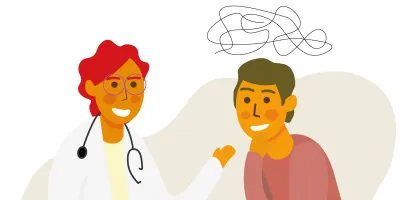 Ilustration eiens Arzt Patientengespräch