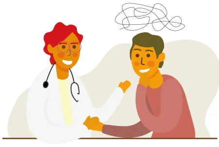 Ilustration eiens Arzt Patientengespräch